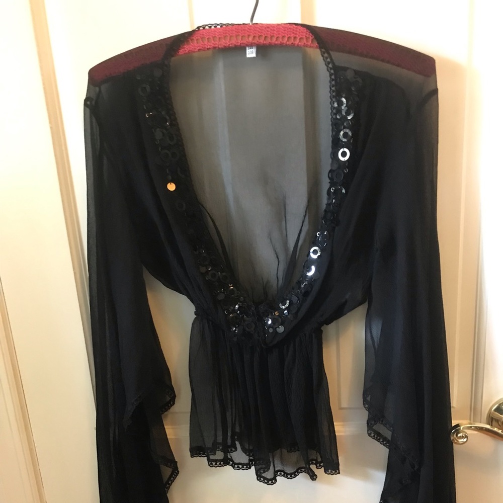 Blumarine Sequined 100% Silk Blouse Size 44